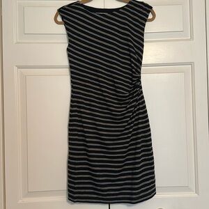 Loft black and stripe knit business professional dress XSP